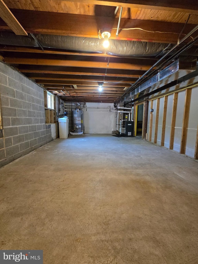 100 Constitution Ave, Reading, PA 19606 - unfinished below grade area featuring water heater and concrete block wall