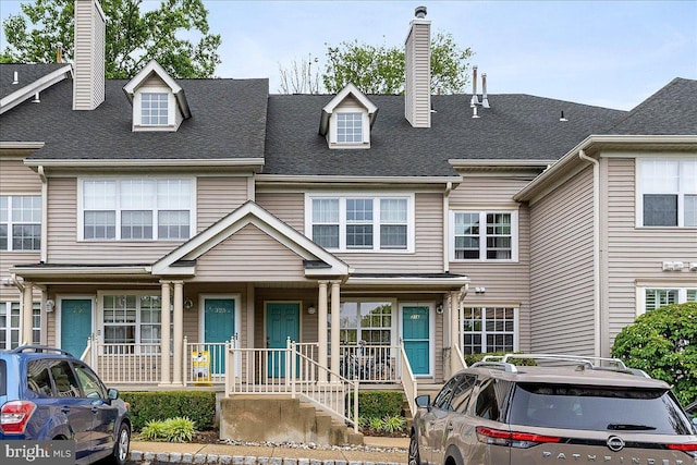 326 Brickhouse Rd, Princeton, NJ 08540 - multi unit property with a chimney, a shingled roof, and covered porch