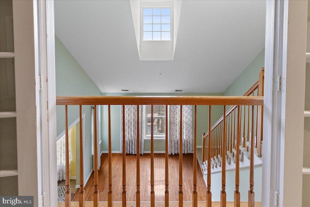 326 Brickhouse Rd, Princeton, NJ 08540 - stairs with wood finished floors and vaulted ceiling
