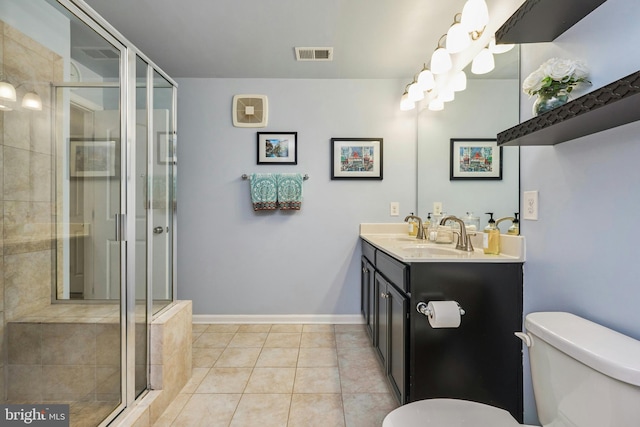 9423 Geaton Park Pl, Lanham, MD 20706 - bathroom featuring vanity, a stall shower, and tile patterned flooring