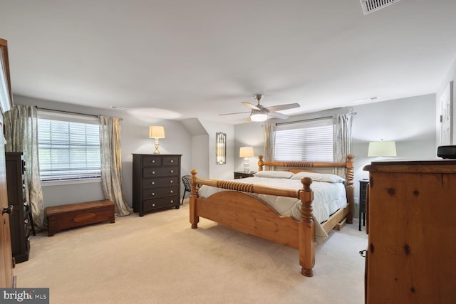 553 Choptank Cove Ct, Annapolis, MD 21401 - bedroom featuring light carpet, multiple windows, and ceiling fan