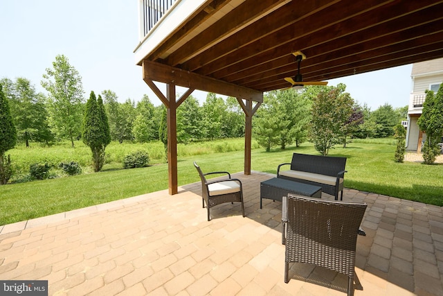 722 Cherry Tree Rd, Middletown, DE 19709 - view of patio / terrace featuring ceiling fan and an outdoor hangout area