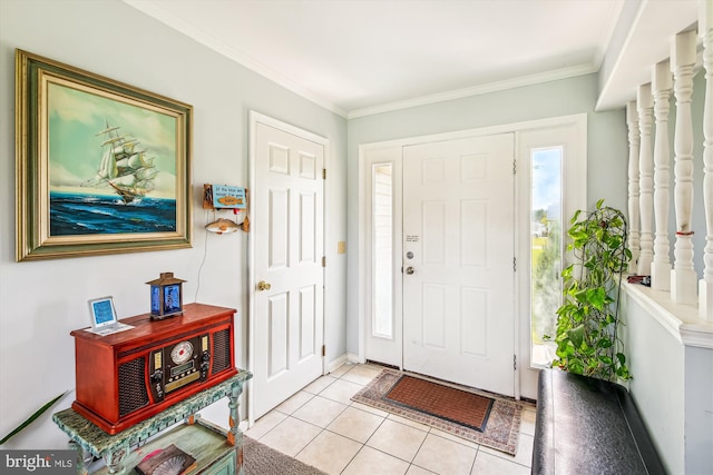 32105 Judiths Ln, Frankford, DE 19945 - entryway with crown molding and light tile patterned flooring