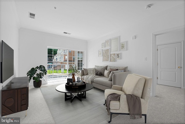 9713 Handerson Pl Unit 203, Manassas Park, VA 20111 - living room featuring carpet flooring and crown molding