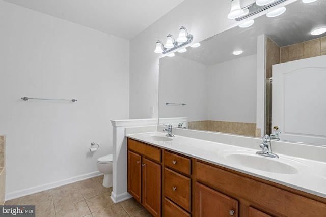 9713 Handerson Pl Unit 203, Manassas Park, VA 20111 - bathroom with double vanity, tile patterned flooring, a shower, and a bathtub