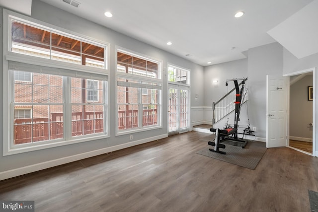 2517 Hunton Pl, Alexandria, VA 22311 - exercise room with wood finished floors and recessed lighting