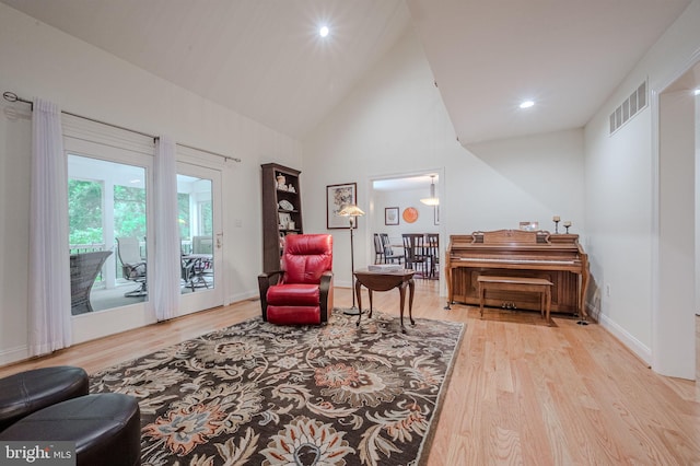310 Belmont Ct, Lincoln University, PA 19352 - living area with wood finished floors, high vaulted ceiling, and recessed lighting