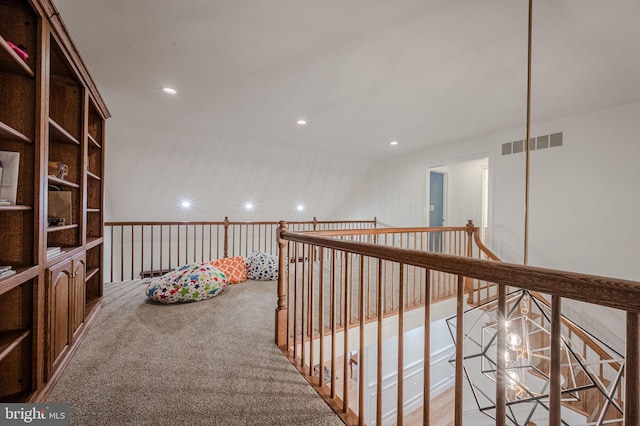 310 Belmont Ct, Lincoln University, PA 19352 - corridor featuring an upstairs landing, carpet floors, and recessed lighting