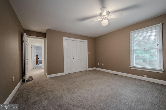 310 Belmont Ct, Lincoln University, PA 19352 - unfurnished bedroom with carpet, a closet, and ceiling fan