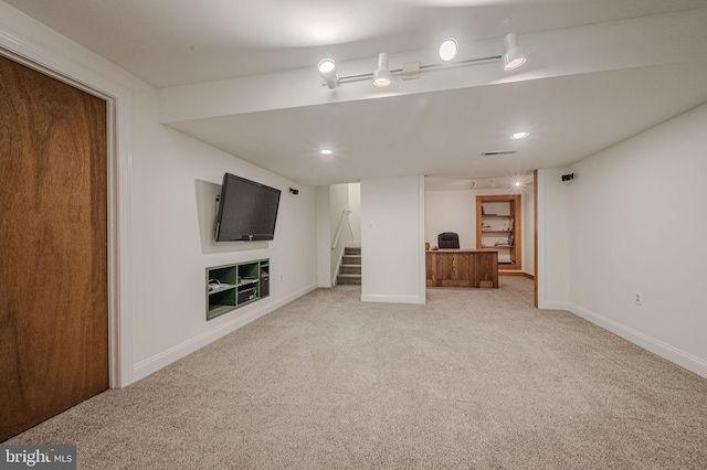 310 Belmont Ct, Lincoln University, PA 19352 - unfurnished living room with carpet, recessed lighting, and stairs
