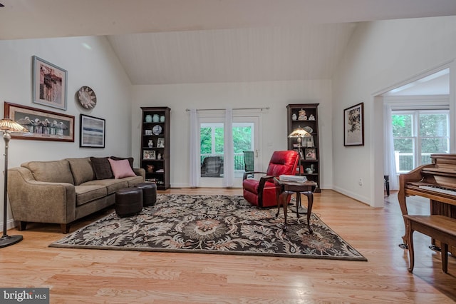 310 Belmont Ct, Lincoln University, PA 19352 - living area with wood finished floors and high vaulted ceiling