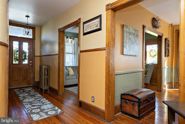 902 Station Ave, Haddon Heights, NJ 08035 - entrance foyer with plenty of natural light, hardwood / wood-style floors, and radiator