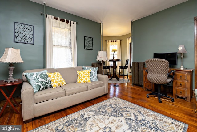902 Station Ave, Haddon Heights, NJ 08035 - home office with wood-type flooring and radiator heating unit