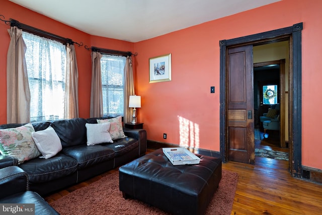 902 Station Ave, Haddon Heights, NJ 08035 - living room with hardwood / wood-style floors
