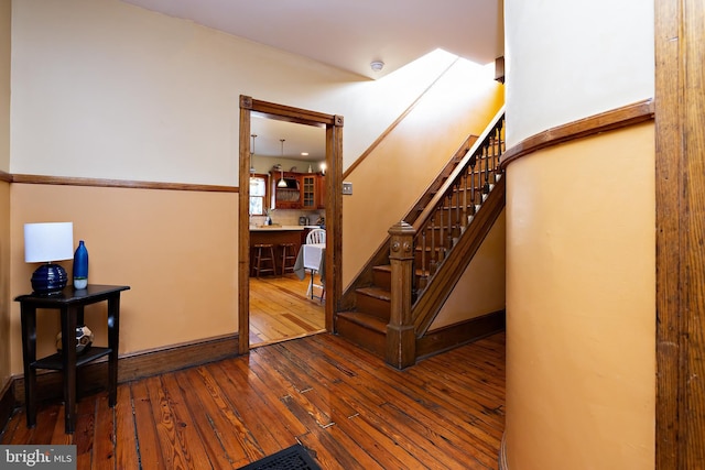 902 Station Ave, Haddon Heights, NJ 08035 - staircase with hardwood / wood-style floors