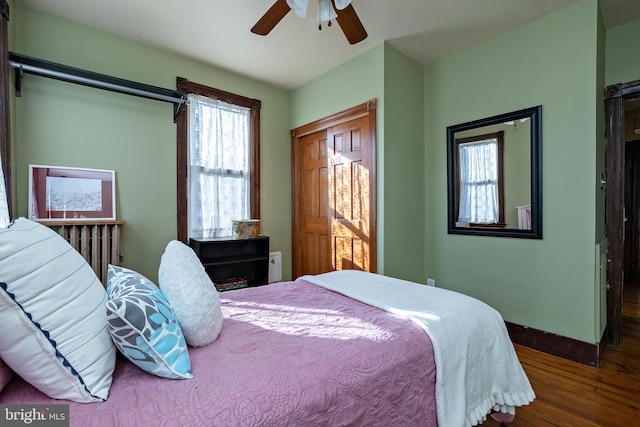 902 Station Ave, Haddon Heights, NJ 08035 - bedroom with wood finished floors and ceiling fan