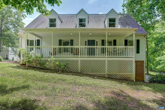 1505 Running Deer Dr, Keswick, VA 22947 - cape cod home featuring covered porch and a front yard