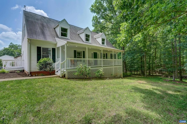 1505 Running Deer Dr, Keswick, VA 22947 - cape cod house with covered porch and a front lawn