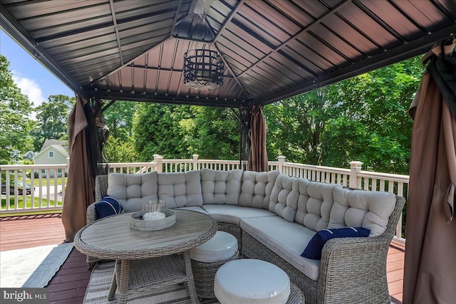 22 Thomas Speakman Dr Unit 76, Glen Mills, PA 19342 - wooden deck featuring an outdoor hangout area and a gazebo