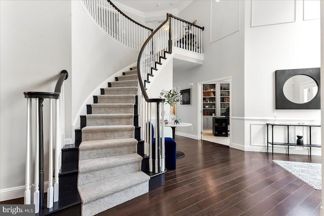 22 Thomas Speakman Dr Unit 76, Glen Mills, PA 19342 - stairs with a towering ceiling and wood finished floors