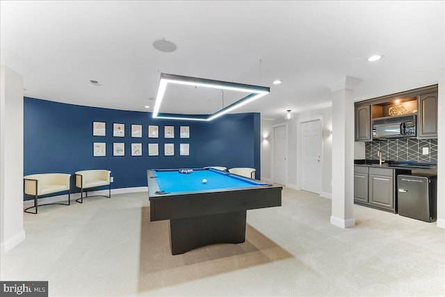 22 Thomas Speakman Dr Unit 76, Glen Mills, PA 19342 - playroom featuring light carpet, billiards, and recessed lighting