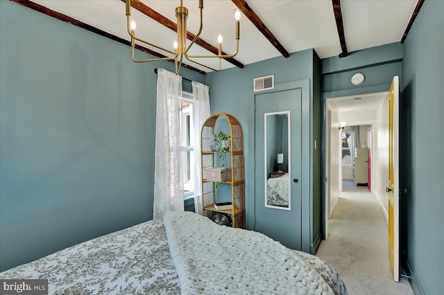 409 N Cherry St, Lancaster, PA 17602 - bedroom featuring a chandelier and light carpet