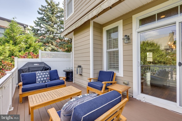 18 S Roberts Rd, Bryn Mawr, PA 19010 - deck with outdoor lounge area and a grill