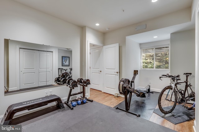 18 S Roberts Rd, Bryn Mawr, PA 19010 - exercise area with wood finished floors and recessed lighting