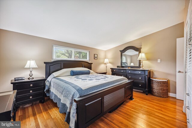 904 Hyde Rd, Silver Spring, MD 20902 - bedroom with light wood finished floors and vaulted ceiling