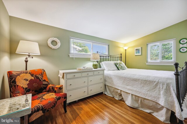 904 Hyde Rd, Silver Spring, MD 20902 - bedroom with wood finished floors, lofted ceiling, and multiple windows