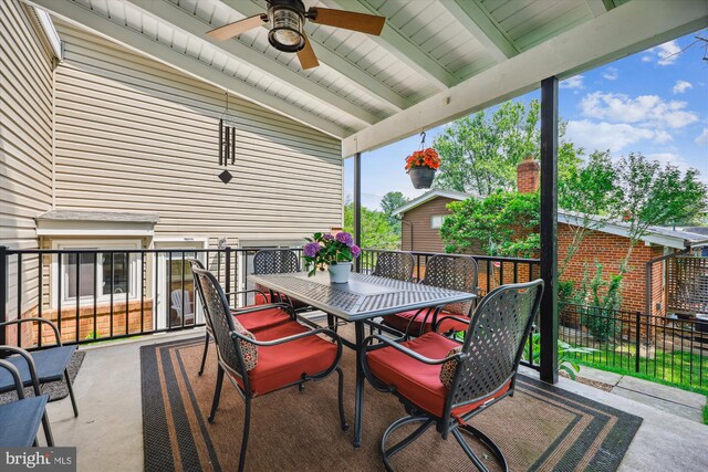 904 Hyde Rd, Silver Spring, MD 20902 - view of patio with a ceiling fan and outdoor dining space