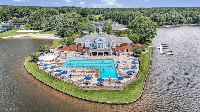 11203 Field Cir, Spotsylvania, VA 22551 - aerial view of property and surrounding area with a pool area and a nearby body of water