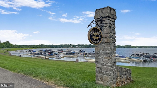 11203 Field Cir, Spotsylvania, VA 22551 - dock area with a lawn and a water view