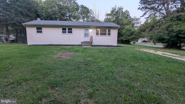 1414 Osborne Dr, Port Norris, NJ 08349 - ranch-style house with entry steps, a chimney, and a front lawn
