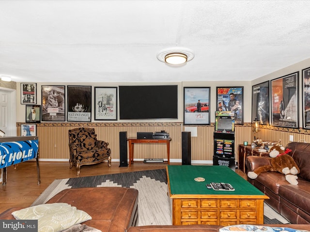 6108 Fieldcrest Dr, Frederick, MD 21701 - living area featuring wood finished floors and wainscoting