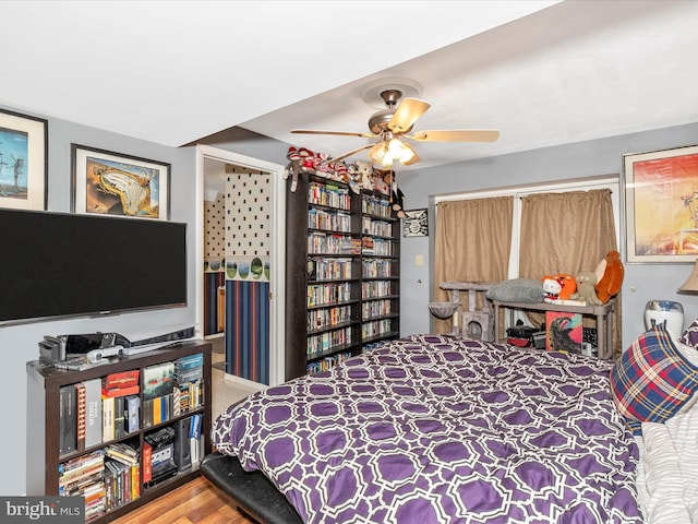 6108 Fieldcrest Dr, Frederick, MD 21701 - bedroom featuring a ceiling fan and wood finished floors