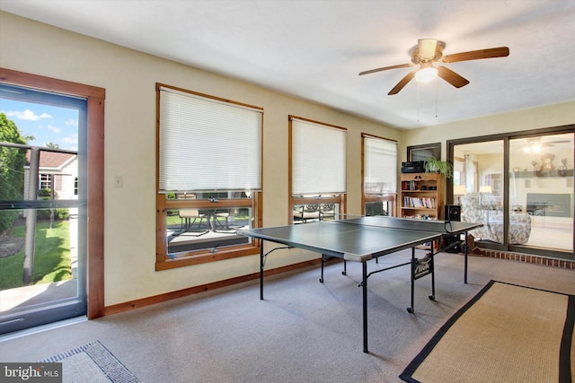 106 Mumma Ave, Hanover, PA 17331 - recreation room featuring carpet flooring and ceiling fan