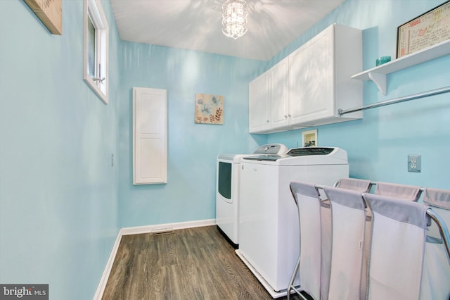 106 Mumma Ave, Hanover, PA 17331 - washroom with cabinet space, separate washer and dryer, and dark wood-style floors