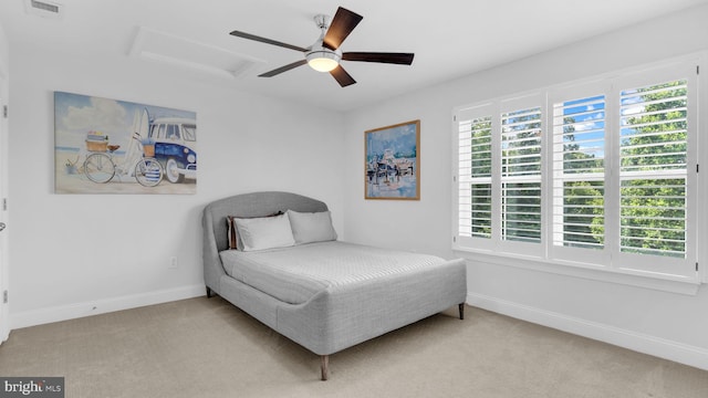 904 Joseph Johnson Dr, Annapolis, MD 21401 - carpeted bedroom with attic access and ceiling fan