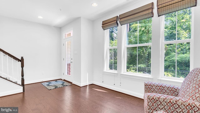 904 Joseph Johnson Dr, Annapolis, MD 21401 - entrance foyer with plenty of natural light, wood finished floors, stairs, and recessed lighting