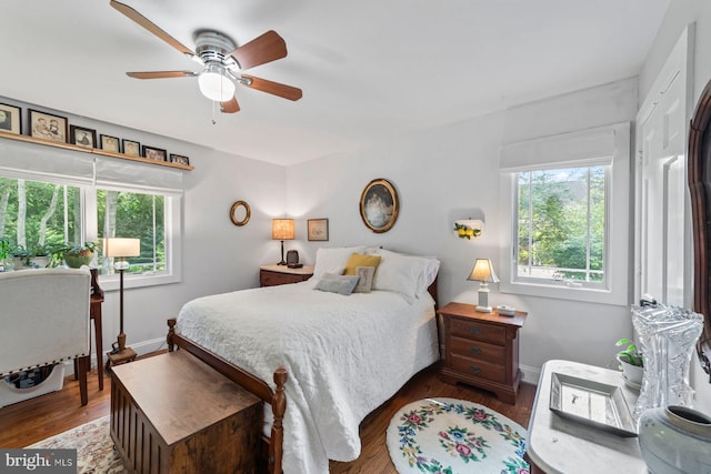 65 Shady Brook Ln, Princeton, NJ 08540 - bedroom with wood finished floors and ceiling fan
