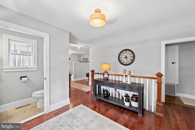 65 Shady Brook Ln, Princeton, NJ 08540 - corridor with an upstairs landing and wood finished floors
