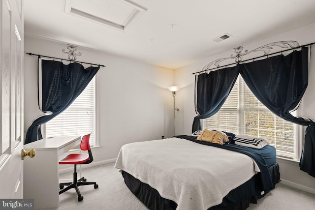 25336 Ripleys Field Dr, Chantilly, VA 20152 - bedroom with light colored carpet and attic access