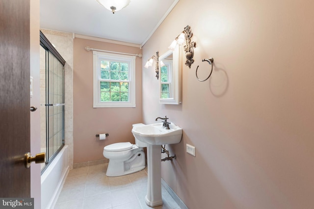 21 Jerrys Ave, Clayton, NJ 08312 - full bathroom featuring crown molding, tile patterned flooring, and enclosed tub / shower combo