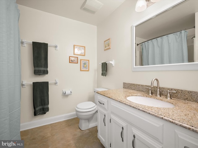 6250 Fairbourne Ct, Hanover, MD 21076 - bathroom with vanity, a shower with shower curtain, and tile patterned floors