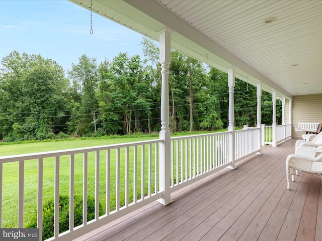 364 Stoney Bottom Rd, Front Royal, VA 22630 - wooden porch with a yard