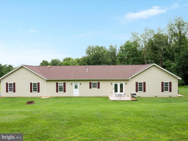 364 Stoney Bottom Rd, Front Royal, VA 22630 - back of property with a yard, a patio, and a shingled roof