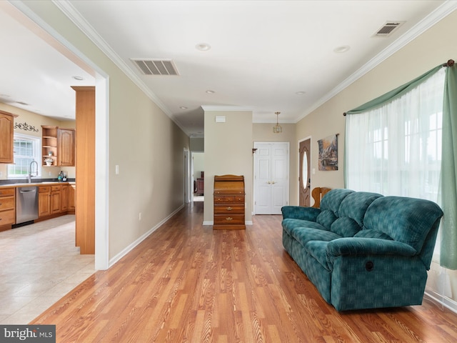 364 Stoney Bottom Rd, Front Royal, VA 22630 - living area featuring ornamental molding and light wood-style floors