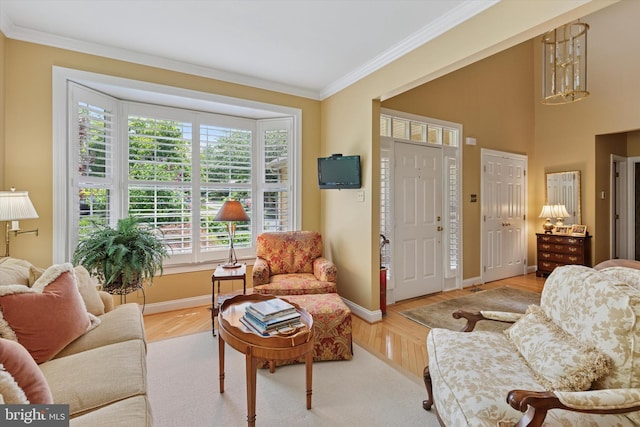 130 Piqua Cir Unit 30, Berwyn, PA 19312 - living area with ornamental molding and wood finished floors