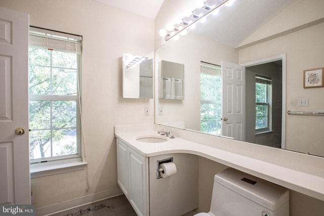 23 Navesink Dr, Pennington, NJ 08534 - half bath featuring lofted ceiling, plenty of natural light, and vanity